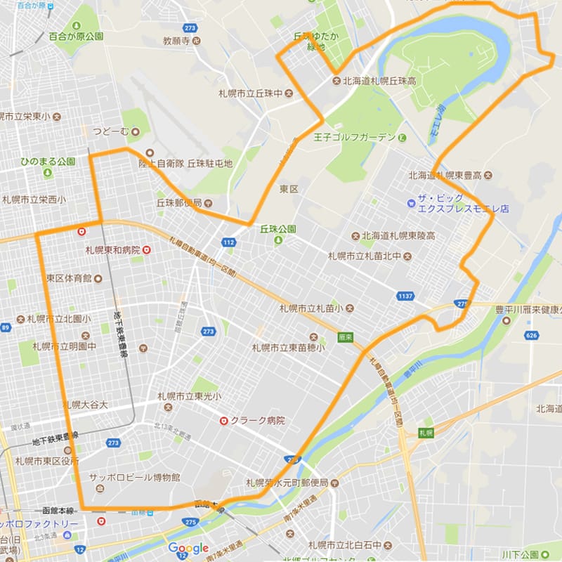 あゆみ幼稚園・あゆみ第二幼稚園の通園バス運行範囲